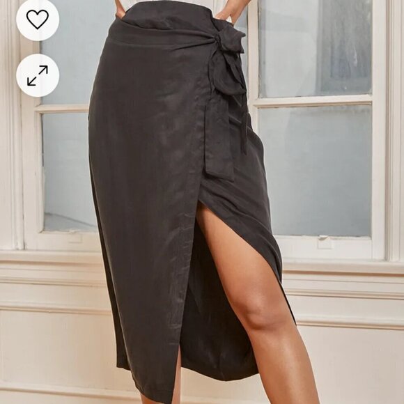 LULUS PULL YOU IN BLACK FAUX WRAP MIFI SKIRT SIZE XS - Picture 11 of 11